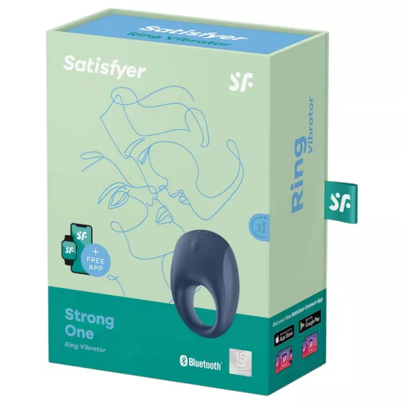 Satisfyer Strong One - vibrační kroužek na penis s ovládáním přes aplikaci pro muže (modrý)