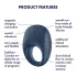 Satisfyer Strong One - vibrační kroužek na penis s ovládáním přes aplikaci pro muže (modrý)