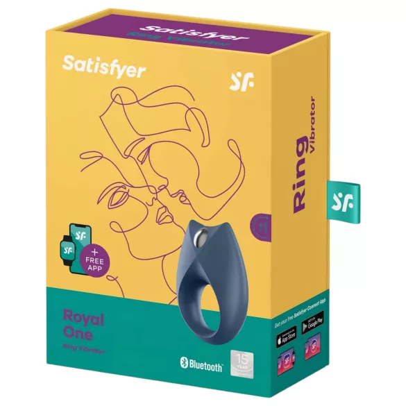 Satisfyer Royal One - vibrační kroužek na penis s ovládáním aplikací, pro muže (modrý)