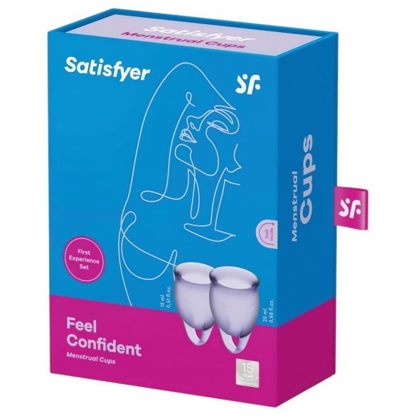 Satisfyer Feel Confident - menstruační kalíšek sada - fialová