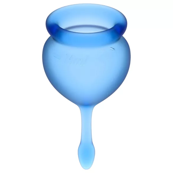 Satisfyer Feel Good - sada silikonových menstruačních kalíšků (modrá, 2 ks)