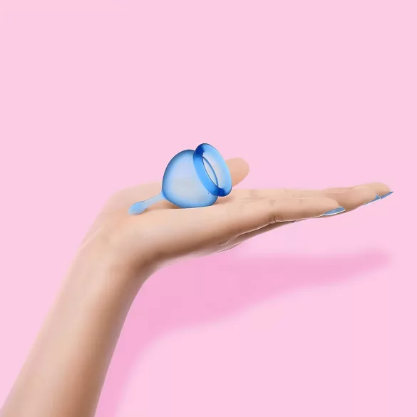 Satisfyer Feel Good - sada silikonových menstruačních kalíšků (modrá, 2 ks)