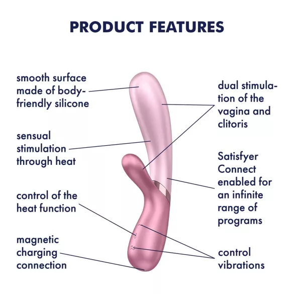 Satisfyer Hot Lover - vibrátor s ohřevem a aplikací - růžový