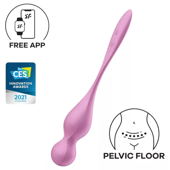 Satisfyer Love Birds 1 - vibrační venušiny kuličky ovládané aplikací (růžové)