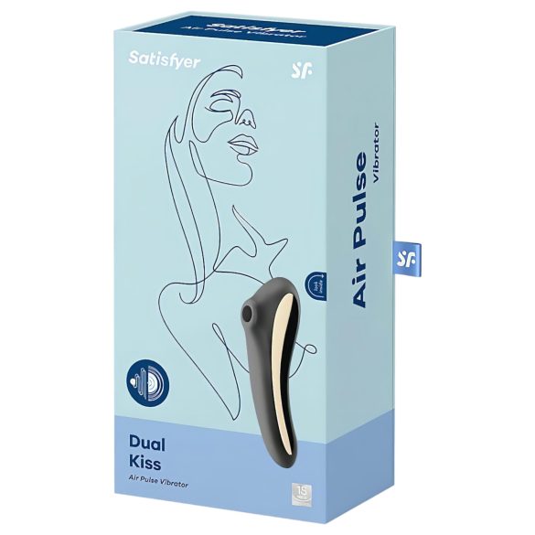 Satisfyer Dual Kiss - dobíjecí vaginální a klitoriální vibrátor (černý)