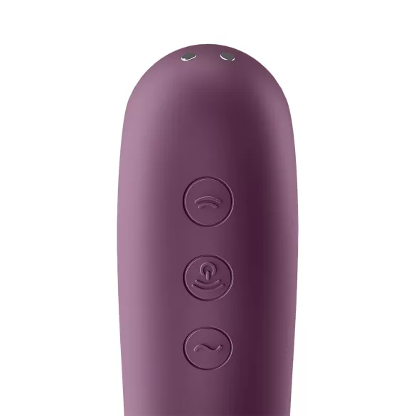 Satisfyer Dual Kiss - vibrátor na klitoris a vaginu 2v1 - fialová