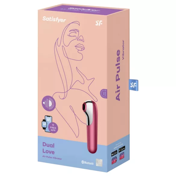 Satisfyer Dual Love - vibrátor na klitoris a vagínu - chytrý - červený