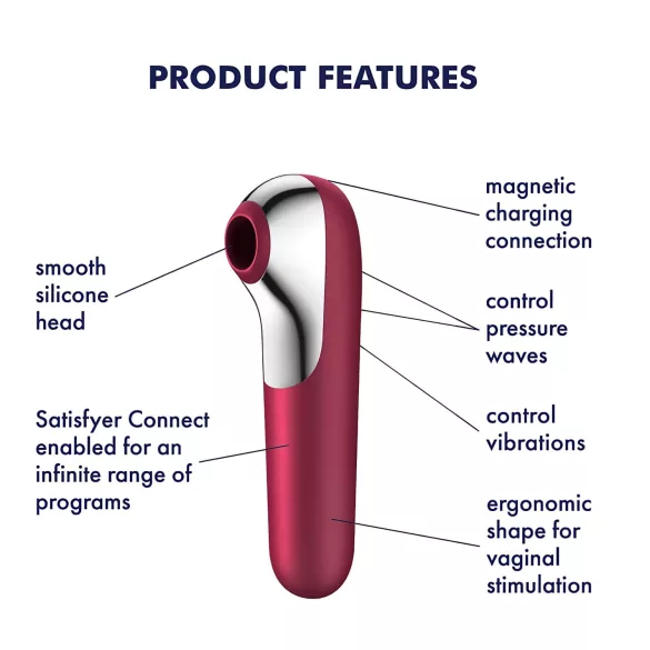Satisfyer Dual Love - vibrátor na klitoris a vagínu - chytrý - červený