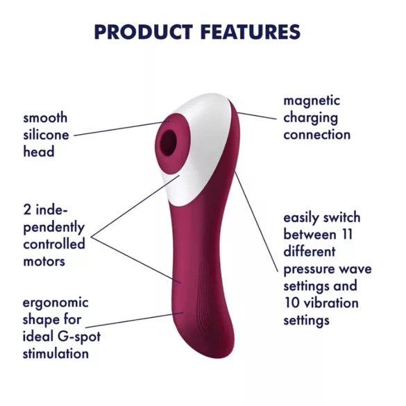 Satisfyer - vibrátor na klitoris a vagínu - dobíjecí - červený