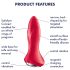 Satisfyer Rotator Plug 1 - perličkový anální vibrátor (červený)