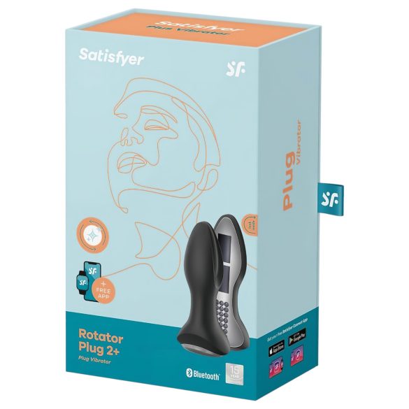 Satisfyer - anální vibrátor s rotací a korálky - černý