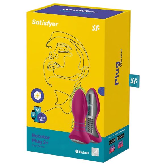 Satisfyer - anální vibrátor s rotací a kuličkami - dobíjecí - červený