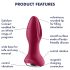 Satisfyer Rotator Plug 2 - dobíjecí, perlový anální vibrátor (červený)