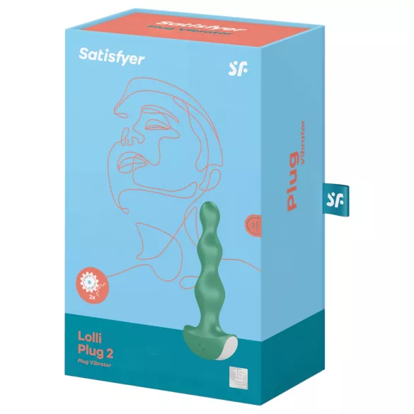 Satisfyer - anální vibrátor s vibracemi - dobíjecí, vodotěsný, zelený