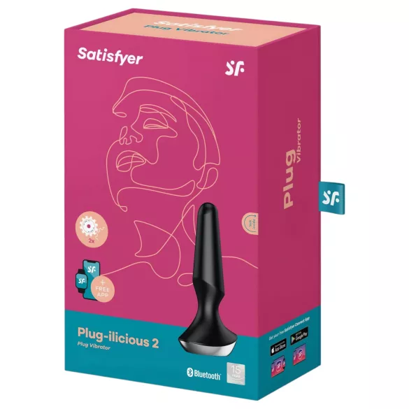 Satisfyer Plug-ilicious 2 - anální vibrátor ovládaný aplikací (černý)