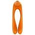 Satisfyer Candy Cane - akumulátorový, vodotěsný dvouhlavý vibrátor (oranžový)