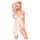 Penthouse Sweet Beast - růžový babydoll set (bílý) - M/L