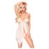 Penthouse Sweet Beast - růžový babydoll set (bílý) - M/L
