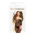 Penthouse Dreamy Diva - síťovaný catsuit s cikcak vzorem - černý