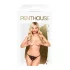 Penthouse - dámské tanga - otevřená, krajka, mašle - černá - L/XL