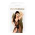 Penthouse Béžové Body s Krajkou a Tylovým Šátkem (černé) - M/L