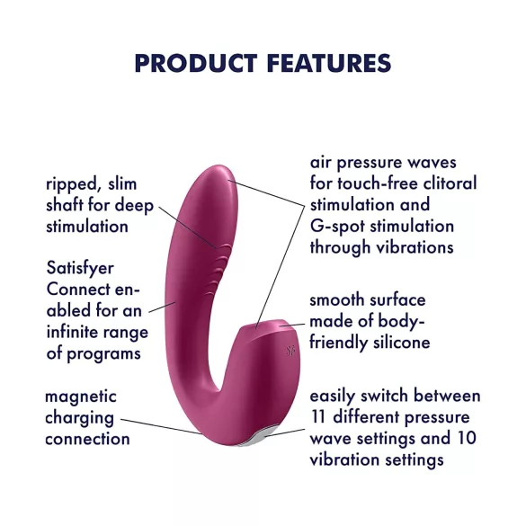 Satisfyer Sunray - vibrační stimulátor klitorisu a vagíny - červený, dobíjecí