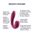 Satisfyer Sunray - akumulátorový, tlakový 2v1 vibrátor (červený)