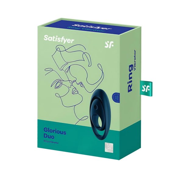 Satisfyer Glorious Duo - vibrační erekční kroužek (modrý)