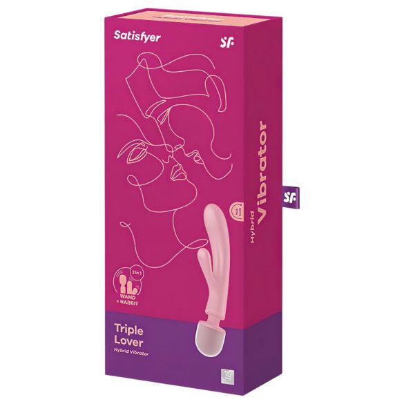 Satisfyer Triple Lover - vibrátor na G-bod a masáž - růžový