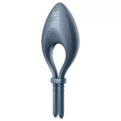   Satisfyer Bullseye - vibrační erekční kroužek - chytrý silikonový - šedý