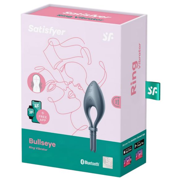 Satisfyer Bullseye - chytrý vibrační erekční kroužek (šedý)