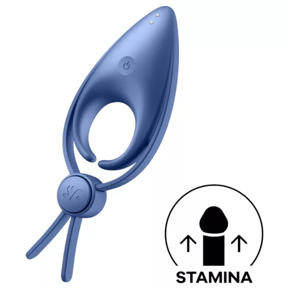 Satisfyer Sniper - vibrační erekční kroužek - dobíjecí silikon modrý