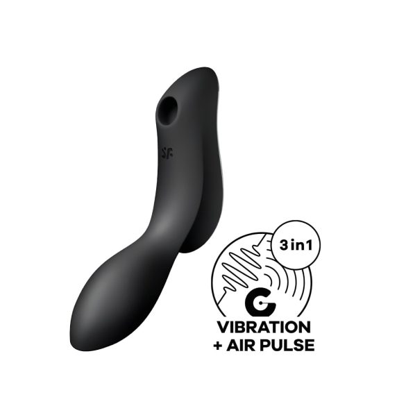 Satisfyer Curvy Trinity 2 - vzduchová 2v1 vibrátor (černá)