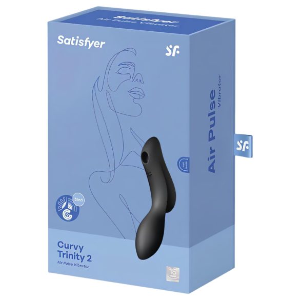 Satisfyer Curvy Trinity 2 - vzduchový 2v1 vibrátor (černý)