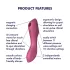 Satisfyer Curvy Trinity 3 - vibrátor s tlakovými vlnami 2v1 - červený