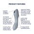 Satisfyer Curvy Trinity 3 - vzduchové 2v1 vibrátor (šedý)
