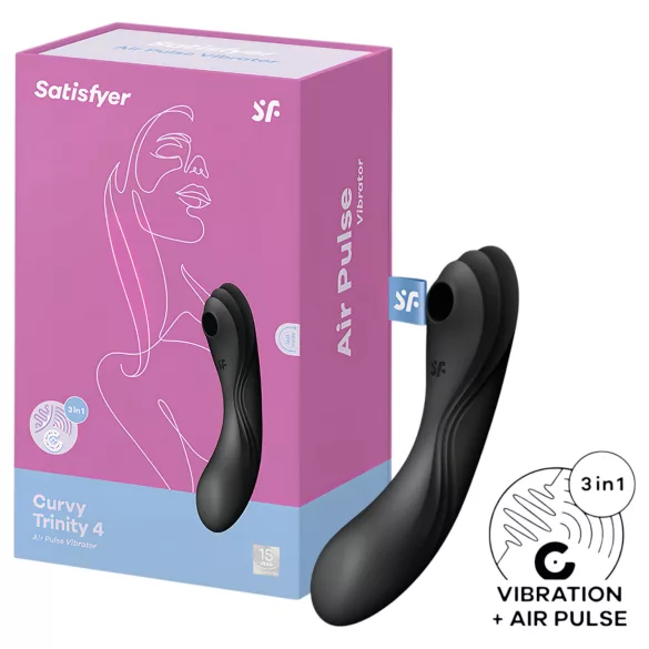 Satisfyer Curvy Trinity 4 - 2v1 vibrátor s tlakovými vlnami (černý)