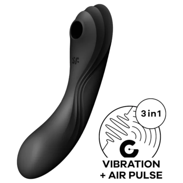 Satisfyer Curvy Trinity 4 - 2v1 vibrátor s tlakovými vlnami (černý)