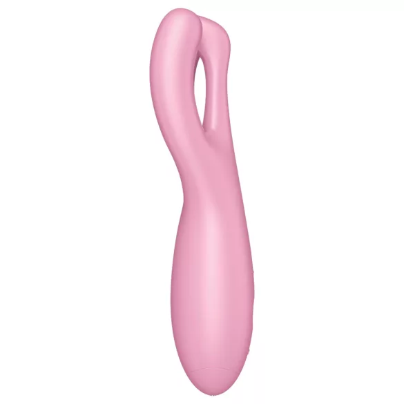Satisfyer Threesome 4 - vibrátor na klitoris ovládaný aplikací (růžový)