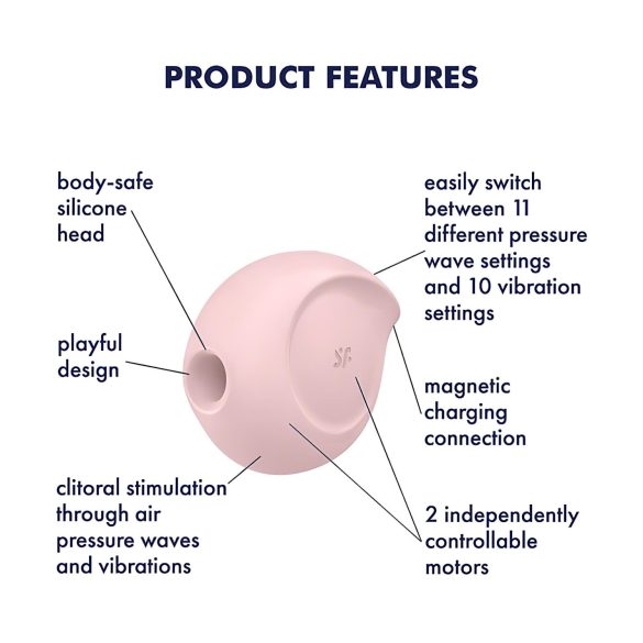 Satisfyer - vibrátor na klitoris s tlakovými vlnami - růžový