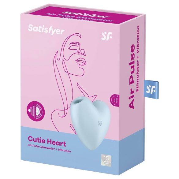 Satisfyer Cutie Heart - stimulátor klitorisu s vlnami vzduchu - modrý, dobíjecí