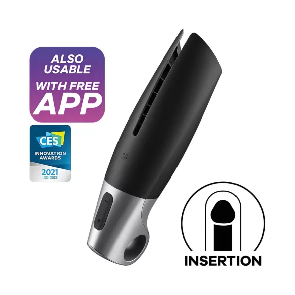 Satisfyer Power - automatický masturbátor s vibracemi - černý
