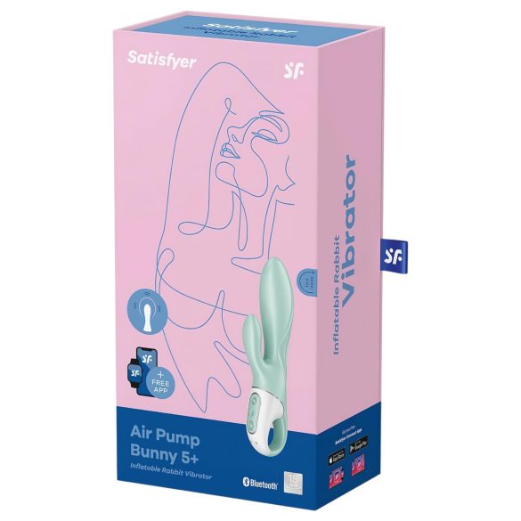 Satisfyer Air Pump Bunny 5 - chytrý nafukovací vibrátor (mátový)