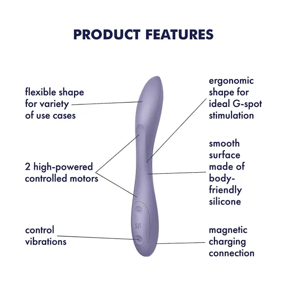 Satisfyer - vibrátor na G-bod - nabíjecí, vodotěsný - fialový