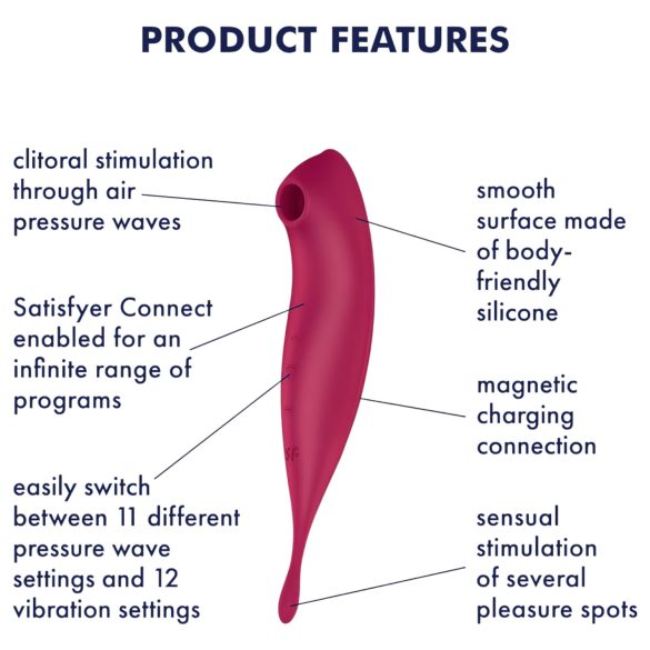 Satisfyer Twirling Pro - chytrý 2v1 klitorální vibrátor - červený