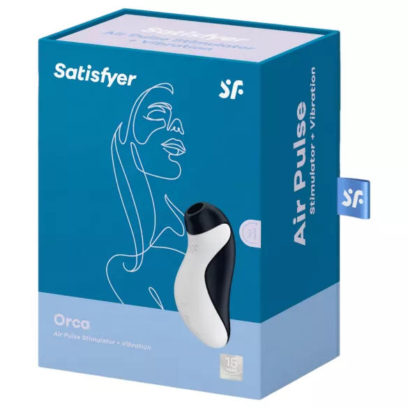 Satisfyer Orca - vodotěsný stimulátor klitorisu s tlakovými vlnami - černo-bílý