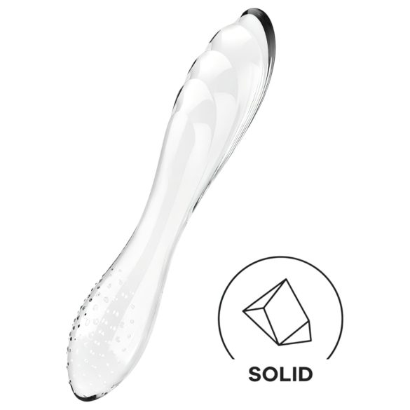 Satisfyer Dazzling Crystal 1 - oboustranné skleněné dildo (průhledné)