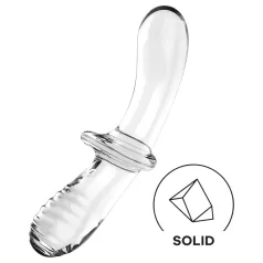   Satisfyer Double Crystal - oboustranné skleněné dildo - transparentní