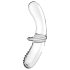 Satisfyer Double Crystal – oboustranné skleněné dildo (průhledné)