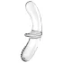 Satisfyer Double Crystal - oboustranné skleněné dildo - transparentní